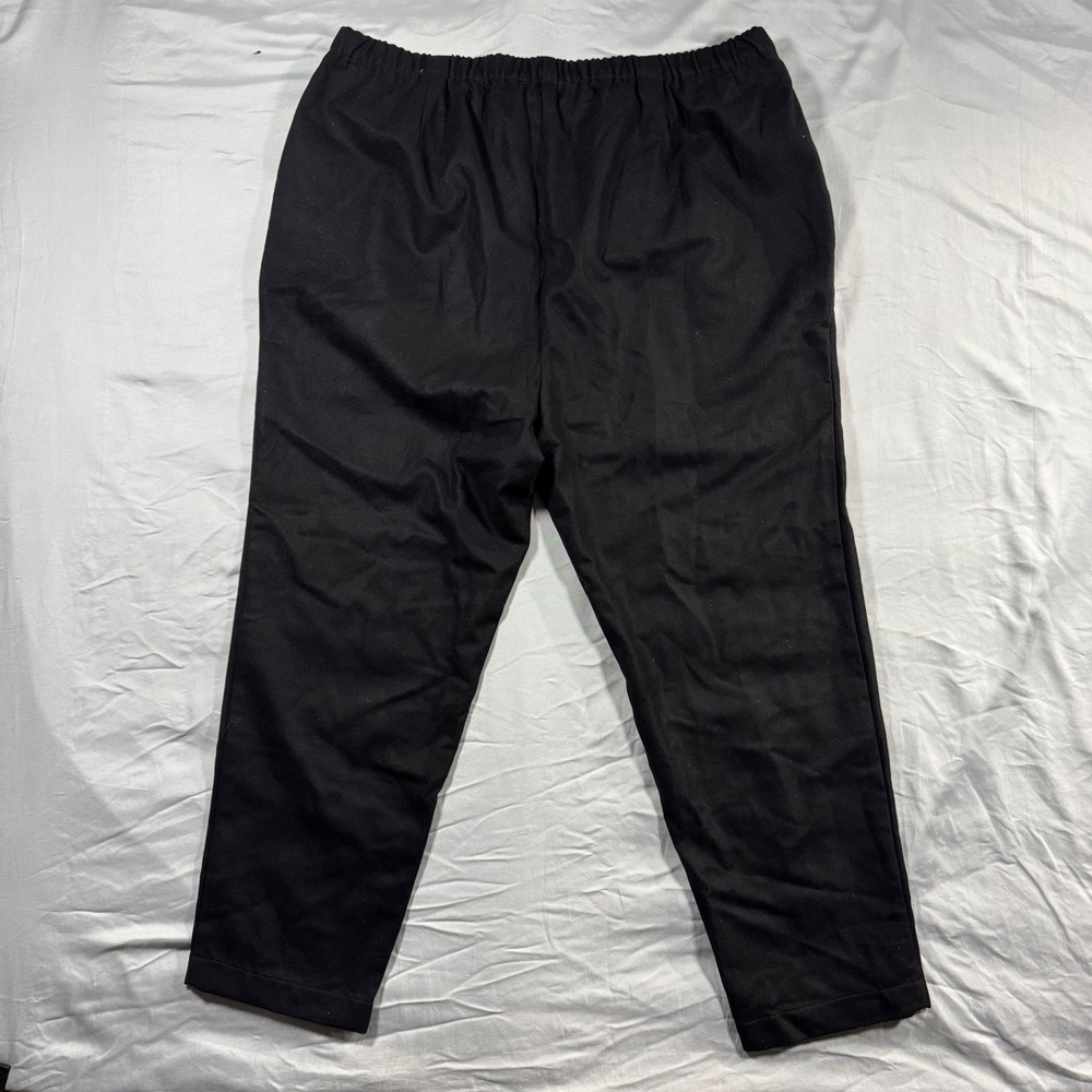 NWT Eileen Fisher Soft Wool Flannel Tapered Ankle Pants Black Women's 1X $228 - Picture 2 of 10